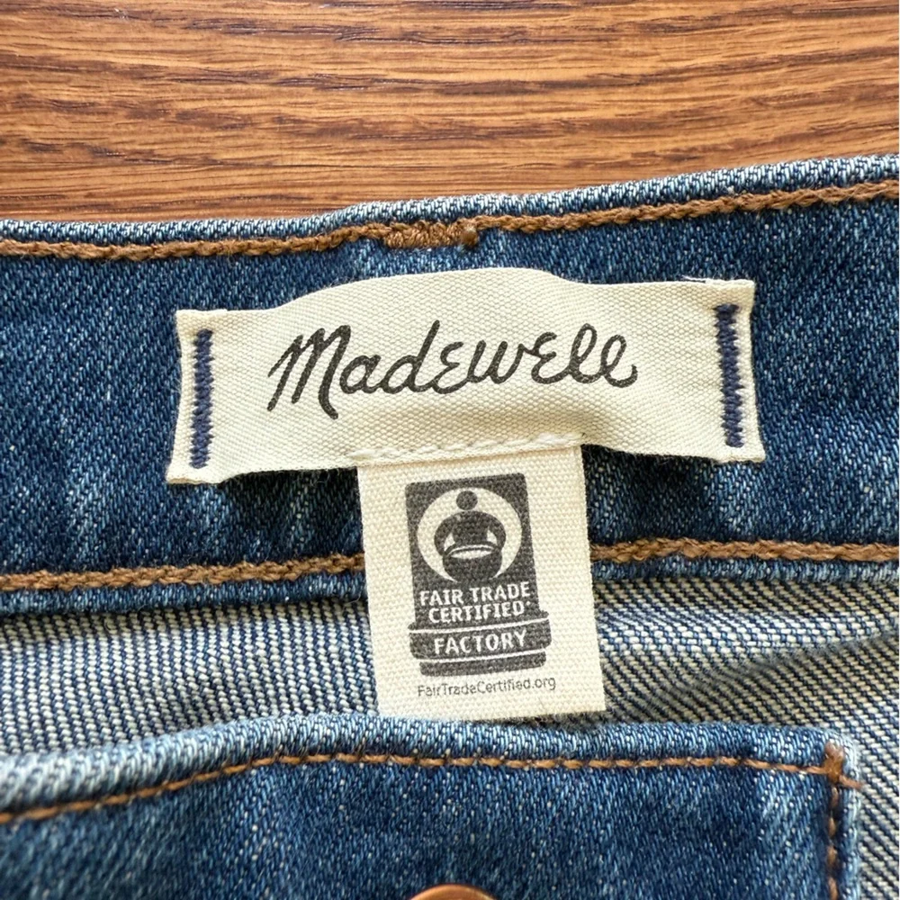 MADEWELL Mid Rise 90s Straight Denim Blue Jeans Casual Staple Comfy Stretch 28 - Picture 7 of 9